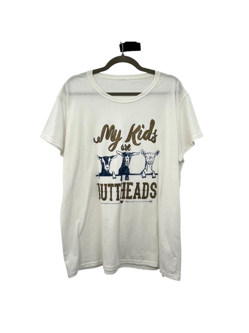 My Kids Are Buttheads Goat Graphic T Shirt Funny Farm Tee Womens XL? Used
